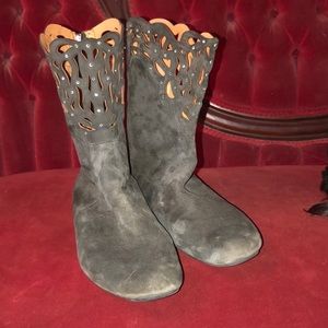 Sparkly boho cut-out booties